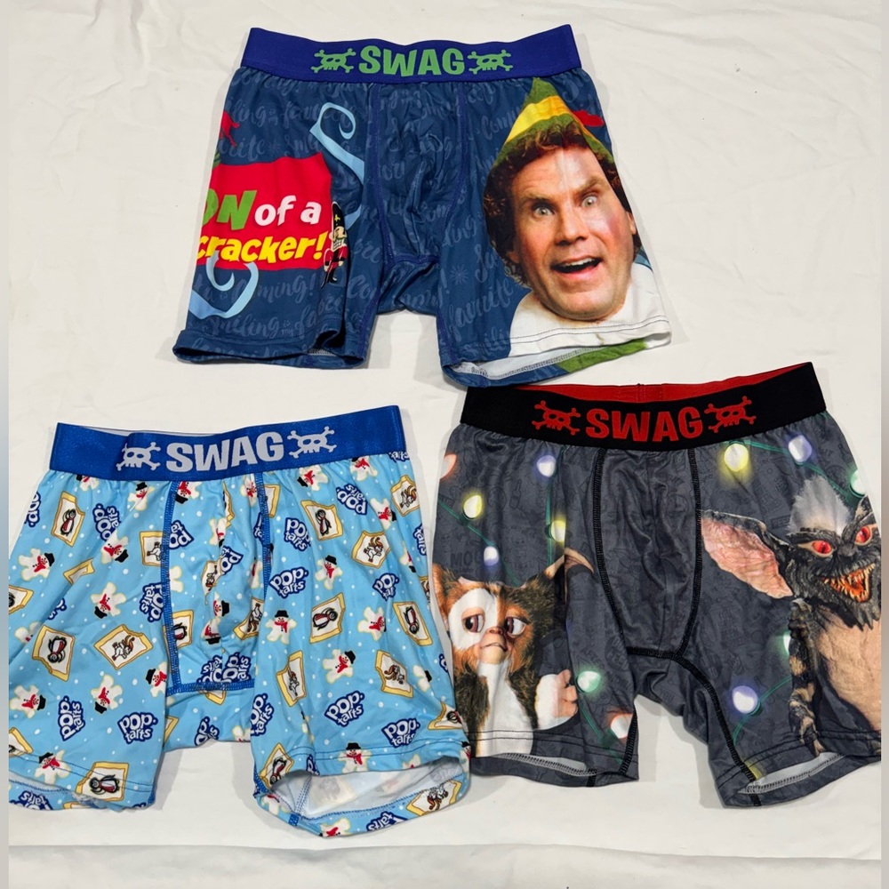 Men’s Christmas Boxer Briefs-Set of 3 - Picture 1 of 5